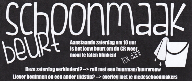 Schoonmaak melding CR
